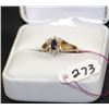Image 1 : LADIES 10K BLUE SAPPHIRE & DIAMOND FASHION RING