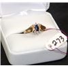 Image 3 : LADIES 10K BLUE SAPPHIRE & DIAMOND FASHION RING