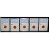 Image 2 : FIVE NNC GRADED MS67 RED LINCOLN CENTS