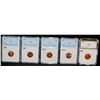 Image 2 : FIVE GRADED LINCOLN CENTS