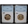 Image 2 : TWO NNC GRADED WALKING LIBERTY HALF DOLLARS