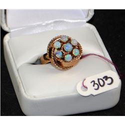 LADIES ANTIQUE 14K OPAL RING