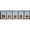 Image 1 : FIVE SILVER NNC GRADED FOREIGN COINS