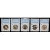 Image 2 : FIVE SILVER NNC GRADED FOREIGN COINS