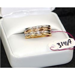 LADIES 14K TWO-TONE DIAMOND BAND