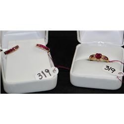 LADIES 14K HEART SHAPE RING & EARRINGS