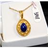 Image 2 : LADIES 14K YELLOW GOLD LAPIS PENDANT