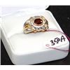 Image 1 : LADIES 14K TWO-TONE GARNET & DIAMOND RING