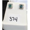 Image 3 : LADIES 10K WHITE GOLD DIAMOND EARRINGS