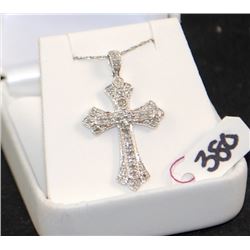 10K WHITE GOLD DIAMOND CROSS