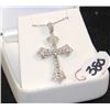 Image 1 : 10K WHITE GOLD DIAMOND CROSS