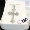 Image 3 : 10K WHITE GOLD DIAMOND CROSS
