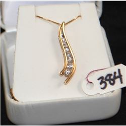 14K YELLOW GOLD DIAMOND JOURNEY PENDANT & CHAIN