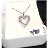 Image 1 : 10K WHITE GOLD DIAMOND HEART PENDANT & CHAIN
