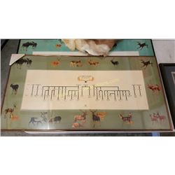 CERVIDAE Family of Deer Tree Picture Framed