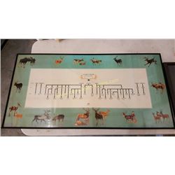CERVIDAE Family of Deer Tree Picture Framed