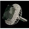 Image 2 : 14KT White Gold 26.37ct Emerald and Diamond Ring