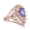 Image 2 : 14KT Rose Gold 2.39ct Tanzanite and Diamond Ring