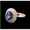 Image 2 : 14KT Rose Gold 2.93ct Tanzanite and Diamond Ring