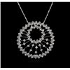 Image 2 : 14KT White Gold 2.60ctw Diamond Pendant With Chain