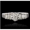Image 1 : Platinum 1.14ctw Brilliant Cut Diamond Ring
