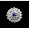 Image 1 : 14KT White Gold 1.20ct Tanzanite and Diamond Ring