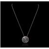 Image 1 : 14KT White Gold 0.62ctw Diamond Pendant With Chain
