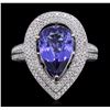 Image 1 : 14KT Two-Tone Gold 4.05ct Tanzanite and Diamond Ring