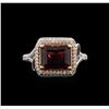 Image 1 : 3.54ctw Rubellite and Diamond Ring - 14KT White Gold