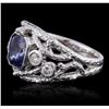 Image 2 : 14KT White Gold 1.99ct Tanzanite and Diamond Ring