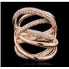 Image 1 : 14KT Rose Gold 0.91ctw Diamond Ring