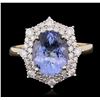 Image 1 : 14KT Yellow Gold 3.20ct Tanzanite and Diamond Ring