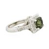 Image 2 : 14KT White Gold 1.88ct Green Tourmaline and Diamond Ring