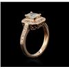 Image 3 : 14KT Rose Gold 1.09ctw Fancy Green Diamond Ring
