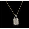 Image 2 : 10KT Yellow Gold 0.25ctw Diamond Pendant With Chain