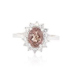 14KT White Gold 1.73ct Brown Sapphire and Diamond Ring