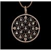 Image 2 : 1.36ctw Diamond Pendant With Chain - 14KT Rose Gold