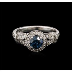 1.26ctw Fancy Blue Diamond Engagement Ring - 14KT White Gold
