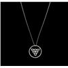 Image 2 : 14KT White Gold 1.01ctw Diamond Pendant With Chain