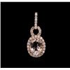 Image 1 : 14KT Rose Gold 1.03ct Morganite and Diamond Pendant