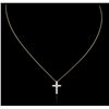 Image 1 : 14KT Yellow Gold 0.59ctw Diamond Cross Pendant With Chain