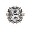 Image 1 : 14KT White Gold 6.39ct Aquamarine and Diamond Ring