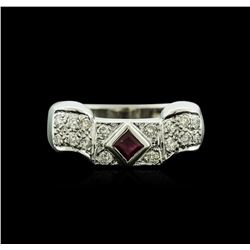 14KT White Gold 0.15ct Ruby and Diamond Ring