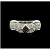 Image 1 : 14KT White Gold 0.15ct Ruby and Diamond Ring