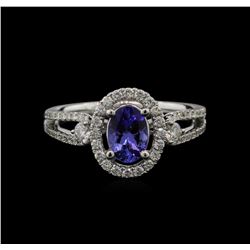 0.70ct Tanzanite and Diamond Ring - 18KT White Gold