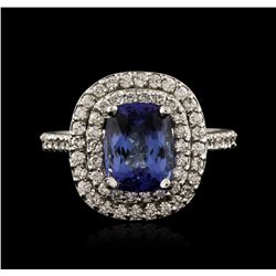 14KT White Gold 2.57ct Tanzanite and Diamond Ring