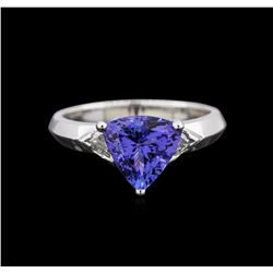 2.08ct Tanzanite and Diamond Ring - 14KT White Gold