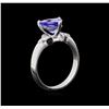 Image 3 : 2.08ct Tanzanite and Diamond Ring - 14KT White Gold