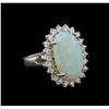 Image 2 : 3.00ct Opal and Diamond Ring - 14KT White Gold