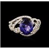 Image 1 : 14KT White Gold 4.55ct Tanzanite and Diamond Ring